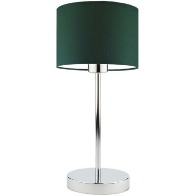Lampka nocna LYSNE Nicea, 60 W, E27, zieleń butelkowa/chrom, 39,5x17,5 cm Lampka nocna LYSNE Nicea, 60 W, E27, zieleń butelkowa/chrom, 39,5x17,5 cm