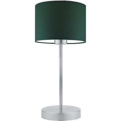 Lampka nocna LYSNE Nicea, 60 W, E27, zieleń butelkowa/srebrna, 39,5x17,5 cm Lampka nocna LYSNE Nicea, 60 W, E27, zieleń butelkowa/srebrna, 39,5x17,5 cm