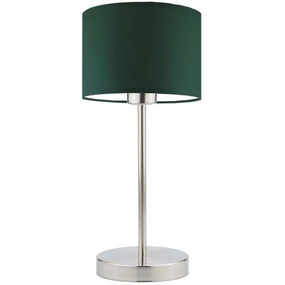 Lampka nocna LYSNE Nicea, 60 W, E27, zieleń butelkowa/stalowa, 39,5x17,5 cm Lampka nocna LYSNE Nicea, 60 W, E27, zieleń butelkowa/stalowa, 39,5x17,5 cm