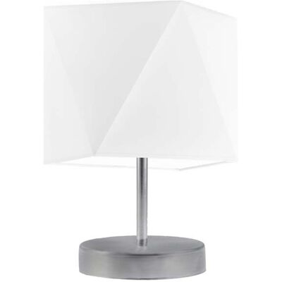 Lampka nocna LYSNE Pasadena, 60 W, E27, biała/srebrna, 30x23 cm Lampka nocna LYSNE Pasadena, 60 W, E27, biała/srebrna, 30x23 cm