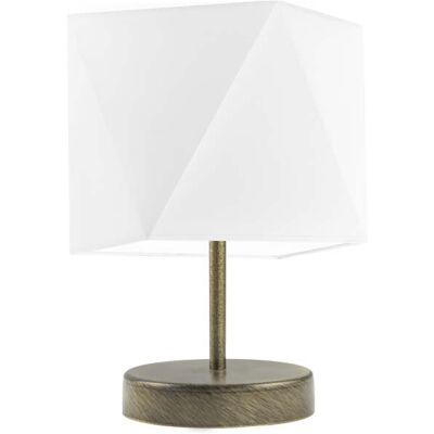 Lampka nocna LYSNE Pasadena, 60 W, E27, biała/złota, 30x23 cm Lampka nocna LYSNE Pasadena, 60 W, E27, biała/złota, 30x23 cm