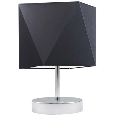 Lampka nocna LYSNE Pasadena, 60 W, E27, czarna/chrom, 30x23 cm Lampka nocna LYSNE Pasadena, 60 W, E27, czarna/chrom, 30x23 cm