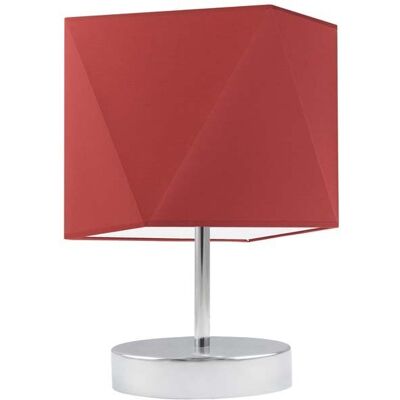 Lampka nocna LYSNE Pasadena, 60 W, E27, czerwona/chrom, 30x23 cm Lampka nocna LYSNE Pasadena, 60 W, E27, czerwona/chrom, 30x23 cm