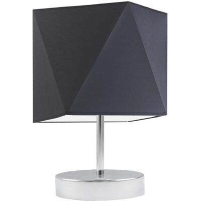 Lampka nocna LYSNE Pasadena, 60 W, E27, grafitowa/chrom, 30x23 cm Lampka nocna LYSNE Pasadena, 60 W, E27, grafitowa/chrom, 30x23 cm