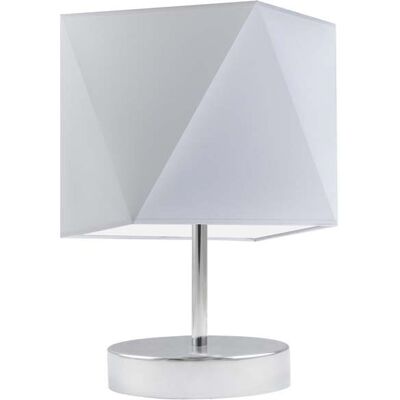Lampka nocna LYSNE Pasadena, 60 W, E27, jasnoszara/chrom, 30x23 cm Lampka nocna LYSNE Pasadena, 60 W, E27, jasnoszara/chrom, 30x23 cm