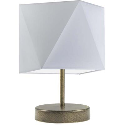 Lampka nocna LYSNE Pasadena, 60 W, E27, jasnoszara/złota, 30x23 cm Lampka nocna LYSNE Pasadena, 60 W, E27, jasnoszara/złota, 30x23 cm