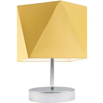 Lampka nocna LYSNE Pasadena, 60 W, E27, musztardowa/chrom, 30x23 cm Lampka nocna LYSNE Pasadena, 60 W, E27, musztardowa/chrom, 30x23 cm
