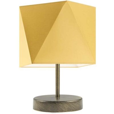 Lampka nocna LYSNE Pasadena, 60 W, E27, musztardowa/złota, 30x23 cm Lampka nocna LYSNE Pasadena, 60 W, E27, musztardowa/złota, 30x23 cm