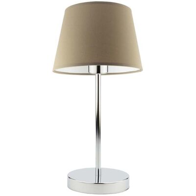 Lampka nocna LYSNE Siena, 60 W, E27, beżowa/chrom, 41,5x19,5 cm Lampka nocna LYSNE Siena, 60 W, E27, beżowa/chrom, 41,5x19,5 cm