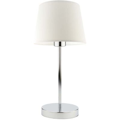 Lampka nocna LYSNE Siena, 60 W, E27, biała/chrom, 41,5x19,5 cm Lampka nocna LYSNE Siena, 60 W, E27, biała/chrom, 41,5x19,5 cm