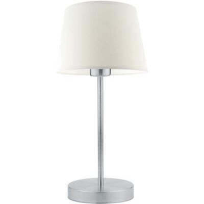 Lampka nocna LYSNE Siena, 60 W, E27, biała/srebrna, 41,5x19,5 cm Lampka nocna LYSNE Siena, 60 W, E27, biała/srebrna, 41,5x19,5 cm
