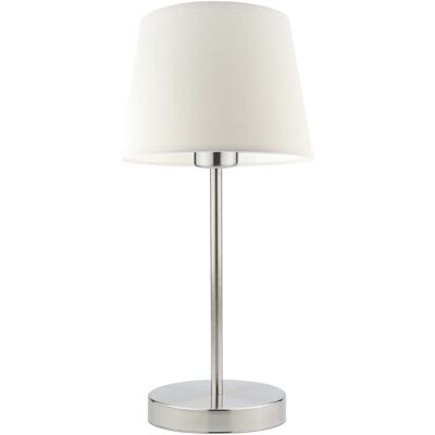 Lampka nocna LYSNE Siena, 60 W, E27, biała/stalowa, 41,5x19,5 cm Lampka nocna LYSNE Siena, 60 W, E27, biała/stalowa, 41,5x19,5 cm