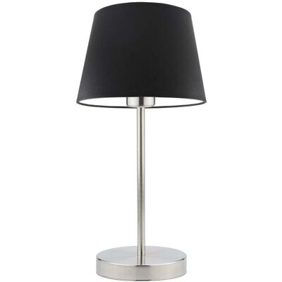 Lampka nocna LYSNE Siena, 60 W, E27, czarna/stalowa, 41,5x19,5 cm Lampka nocna LYSNE Siena, 60 W, E27, czarna/stalowa, 41,5x19,5 cm