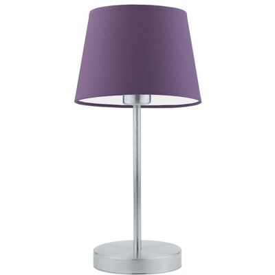 Lampka nocna LYSNE Siena, 60 W, E27, fioletowa/srebrna, 41,5x19,5 cm Lampka nocna LYSNE Siena, 60 W, E27, fioletowa/srebrna, 41,5x19,5 cm