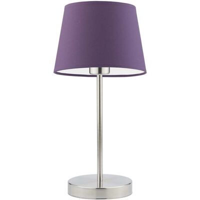 Lampka nocna LYSNE Siena, 60 W, E27, fioletowa/stalowa, 41,5x19,5 cm Lampka nocna LYSNE Siena, 60 W, E27, fioletowa/stalowa, 41,5x19,5 cm