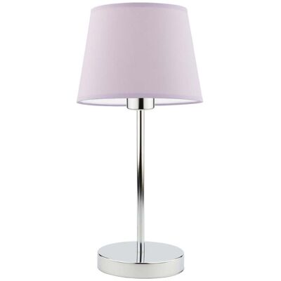 Lampka nocna LYSNE Siena, 60 W, E27, jasnofioletowa/chrom, 41,5x19,5 cm Lampka nocna LYSNE Siena, 60 W, E27, jasnofioletowa/chrom, 41,5x19,5 cm