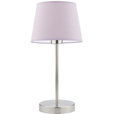 Lampka nocna LYSNE Siena, 60 W, E27, jasnofioletowa/stalowa, 41,5x19,5 cm Lampka nocna LYSNE Siena, 60 W, E27, jasnofioletowa/stalowa, 41,5x19,5 cm