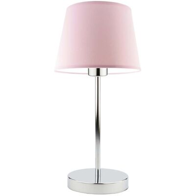 Lampka nocna LYSNE Siena, 60 W, E27, jasnoróżowa/chrom, 41,5x19,5 cm Lampka nocna LYSNE Siena, 60 W, E27, jasnoróżowa/chrom, 41,5x19,5 cm