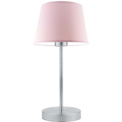 Lampka nocna LYSNE Siena, 60 W, E27, jasnoróżowa/srebrna, 41,5x19,5 cm Lampka nocna LYSNE Siena, 60 W, E27, jasnoróżowa/srebrna, 41,5x19,5 cm