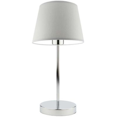 Lampka nocna LYSNE Siena, 60 W, E27, jasnoszara/chrom, 41,5x19,5 cm Lampka nocna LYSNE Siena, 60 W, E27, jasnoszara/chrom, 41,5x19,5 cm
