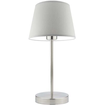 Lampka nocna LYSNE Siena, 60 W, E27, jasnoszara/stalowa, 41,5x19,5 cm Lampka nocna LYSNE Siena, 60 W, E27, jasnoszara/stalowa, 41,5x19,5 cm