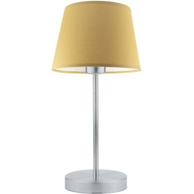 Lampka nocna LYSNE Siena, 60 W, E27, musztardowa/srebrna, 41,5x19,5 cm Lampka nocna LYSNE Siena, 60 W, E27, musztardowa/srebrna, 41,5x19,5 cm
