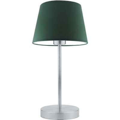 Lampka nocna LYSNE Siena, 60 W, E27, zieleń butelkowa/srebrna, 41,5x19,5 cm Lampka nocna LYSNE Siena, 60 W, E27, zieleń butelkowa/srebrna, 41,5x19,5 cm