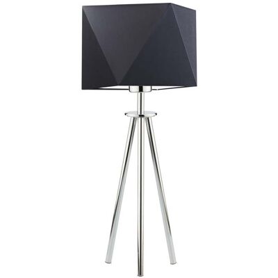 Lampka nocna LYSNE Soveto, 60 W, E27, czarna/chrom, 50x23 cm Lampka nocna LYSNE Soveto, 60 W, E27, czarna/chrom, 50x23 cm