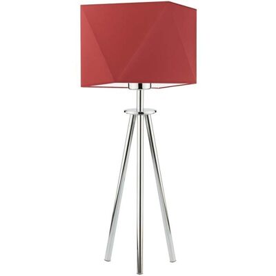 Lampka nocna LYSNE Soveto, 60 W, E27, czerwona/chrom, 50x23 cm Lampka nocna LYSNE Soveto, 60 W, E27, czerwona/chrom, 50x23 cm