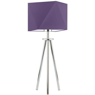 Lampka nocna LYSNE Soveto, 60 W, E27, fioletowa/chrom, 50x23 cm Lampka nocna LYSNE Soveto, 60 W, E27, fioletowa/chrom, 50x23 cm