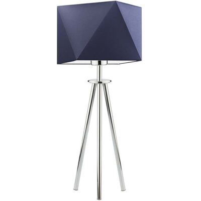 Lampka nocna LYSNE Soveto, 60 W, E27, granatowa/chrom, 50x23 cm Lampka nocna LYSNE Soveto, 60 W, E27, granatowa/chrom, 50x23 cm