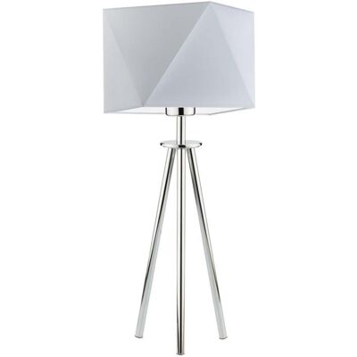Lampka nocna LYSNE Soveto, 60 W, E27, jasnoszara/chrom, 50x23 cm Lampka nocna LYSNE Soveto, 60 W, E27, jasnoszara/chrom, 50x23 cm