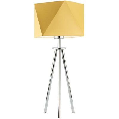 Lampka nocna LYSNE Soveto, 60 W, E27, musztardowa/chrom, 50x23 cm Lampka nocna LYSNE Soveto, 60 W, E27, musztardowa/chrom, 50x23 cm