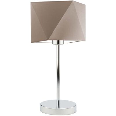Lampka nocna LYSNE Wuhu, 60 W, E27, beżowa/chrom, 43x23 cm Lampka nocna LYSNE Wuhu, 60 W, E27, beżowa/chrom, 43x23 cm