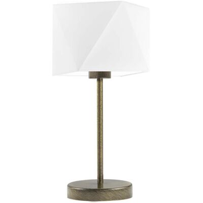 Lampka nocna LYSNE Wuhu, 60 W, E27, biała/złota, 43x23 cm Lampka nocna LYSNE Wuhu, 60 W, E27, biała/złota, 43x23 cm