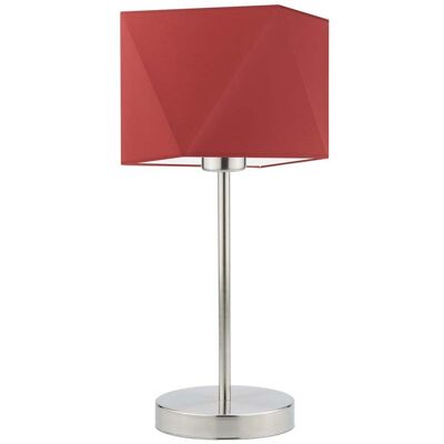 Lampka nocna LYSNE Wuhu, 60 W, E27, czerwona/stalowa, 43x23 cm Lampka nocna LYSNE Wuhu, 60 W, E27, czerwona/stalowa, 43x23 cm