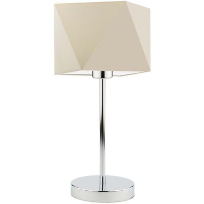 Lampka nocna LYSNE Wuhu, 60 W, E27, ecru/chrom, 43x23 cm Lampka nocna LYSNE Wuhu, 60 W, E27, ecru/chrom, 43x23 cm