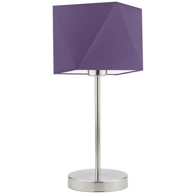 Lampka nocna LYSNE Wuhu, 60 W, E27, fioletowa/stalowa, 43x23 cm Lampka nocna LYSNE Wuhu, 60 W, E27, fioletowa/stalowa, 43x23 cm
