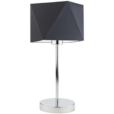 Lampka nocna LYSNE Wuhu, 60 W, E27, grafitowa/chrom, 43x23 cm Lampka nocna LYSNE Wuhu, 60 W, E27, grafitowa/chrom, 43x23 cm