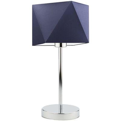 Lampka nocna LYSNE Wuhu, 60 W, E27, granatowa/chrom, 43x23 cm Lampka nocna LYSNE Wuhu, 60 W, E27, granatowa/chrom, 43x23 cm