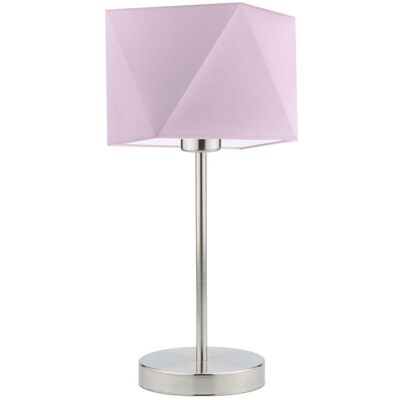 Lampka nocna LYSNE Wuhu, 60 W, E27, jasnofioletowa/stalowa, 43x23 cm Lampka nocna LYSNE Wuhu, 60 W, E27, jasnofioletowa/stalowa, 43x23 cm