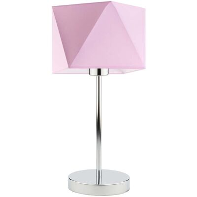 Lampka nocna LYSNE Wuhu, 60 W, E27, jasnoróżowa/chrom, 43x23 cm Lampka nocna LYSNE Wuhu, 60 W, E27, jasnoróżowa/chrom, 43x23 cm