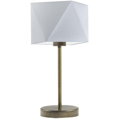 Lampka nocna LYSNE Wuhu, 60 W, E27, jasnoszara/złota, 43x23 cm Lampka nocna LYSNE Wuhu, 60 W, E27, jasnoszara/złota, 43x23 cm