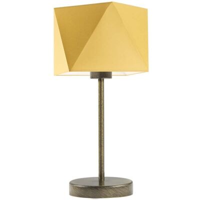 Lampka nocna LYSNE Wuhu, 60 W, E27, musztardowa/złota, 43x23 cm Lampka nocna LYSNE Wuhu, 60 W, E27, musztardowa/złota, 43x23 cm