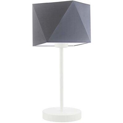 Lampka nocna LYSNE Wuhu, 60 W, E27, stalowa/biała, 43x23 cm Lampka nocna LYSNE Wuhu, 60 W, E27, stalowa/biała, 43x23 cm