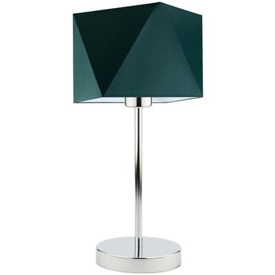Lampka nocna LYSNE Wuhu, 60 W, E27, zieleń butelkowa/chrom, 43x23 cm Lampka nocna LYSNE Wuhu, 60 W, E27, zieleń butelkowa/chrom, 43x23 cm