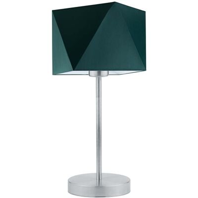 Lampka nocna LYSNE Wuhu, 60 W, E27, zieleń butelkowa/srebrna, 43x23 cm Lampka nocna LYSNE Wuhu, 60 W, E27, zieleń butelkowa/srebrna, 43x23 cm