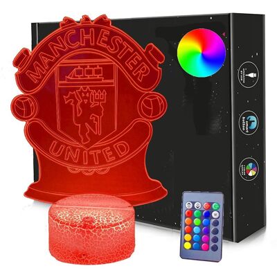 Rodzinkowo.pl Lampka Nocna Manchester United 3D Led Usb / Baterie + Pilot Rgb Rodzinkowo.pl Lampka Nocna Manchester United 3D Led Usb / Baterie + Pilot Rgb