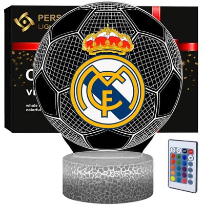 Compliment Lampka nocna Personal 3D Lamp LED USB pilot Piłka Nożna FC Real Madryt z nadrukiem Compliment Lampka nocna Personal 3D Lamp LED USB pilot Piłka Nożna FC Real Madryt z nadrukiem
