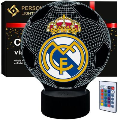 Compliment Lampka nocna Personal 3D Lamp LED USB pilot Piłka Nożna Herb FC Real Madryt z Nadrukiem Compliment Lampka nocna Personal 3D Lamp LED USB pilot Piłka Nożna Herb FC Real Madryt z Nadrukiem